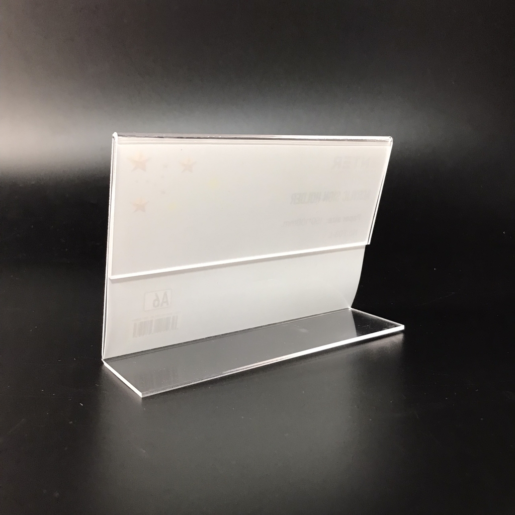 Kệ mica 1 mặt Enter F03-L 150x100mm A6 ngang, Kệ menu chữ L, Khung thông tin sản phẩm, Khung bảng giá, Kệ trưng bày để bàn (20)