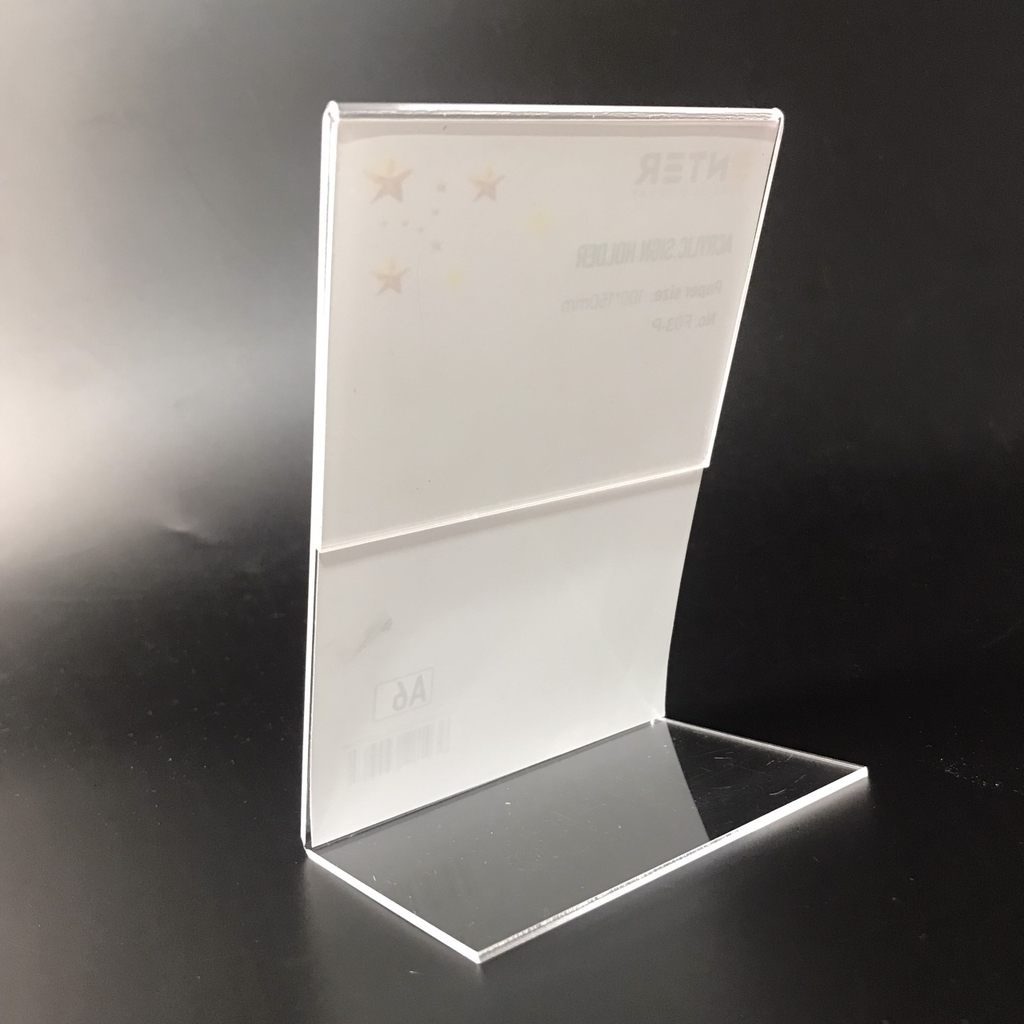 Kệ mica 1 mặt Enter F03-P 100x150mm A6 đứng, Kệ menu chữ L, Khung thông tin sản phẩm, Khung bảng giá, Kệ trưng bày để bàn (20)