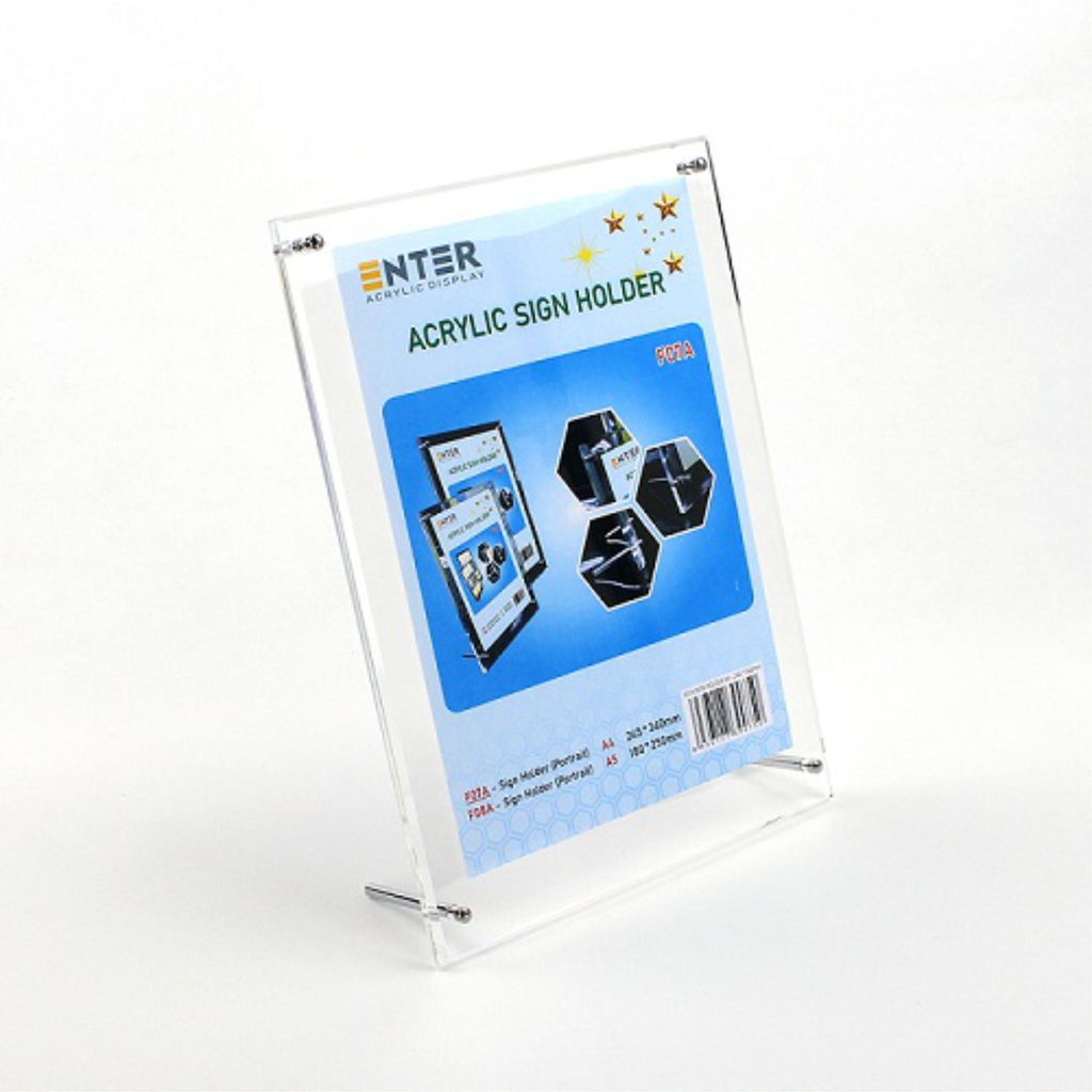 Kệ mica 1 mặt Enter F07A 21x30cm đế inox A4 đứng mica 5mm, Khung ảnh để bàn chân inox, Khung bằng khen (10)