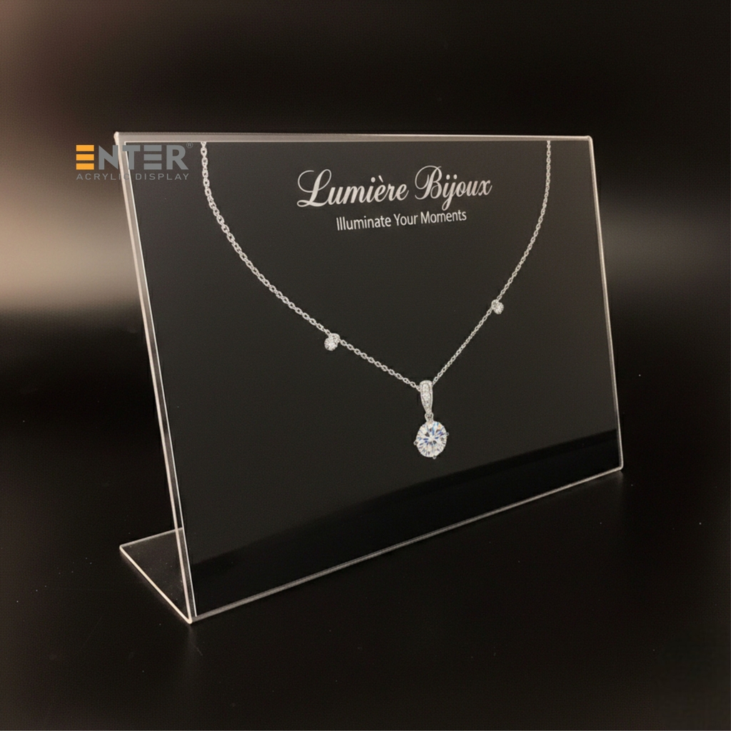 Kệ mica 1 mặt Enter F02-L 210x150mm A5 ngang, Kệ menu chữ L, Khung thông tin sản phẩm, Khung bảng giá, Kệ trưng bày để bàn (20)