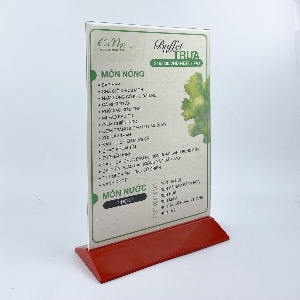 Kệ mica 2 mặt Enter E18 100x150mm đế màu, Kệ menu nhà hàng, Standee mica để bàn, Bảng quét mã QR Code (20)