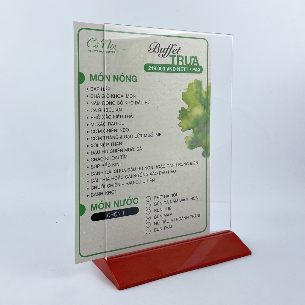 Kệ mica 2 mặt Enter E18 100x150mm đế màu, Kệ menu nhà hàng, Standee mica để bàn, Bảng quét mã QR Code (20)