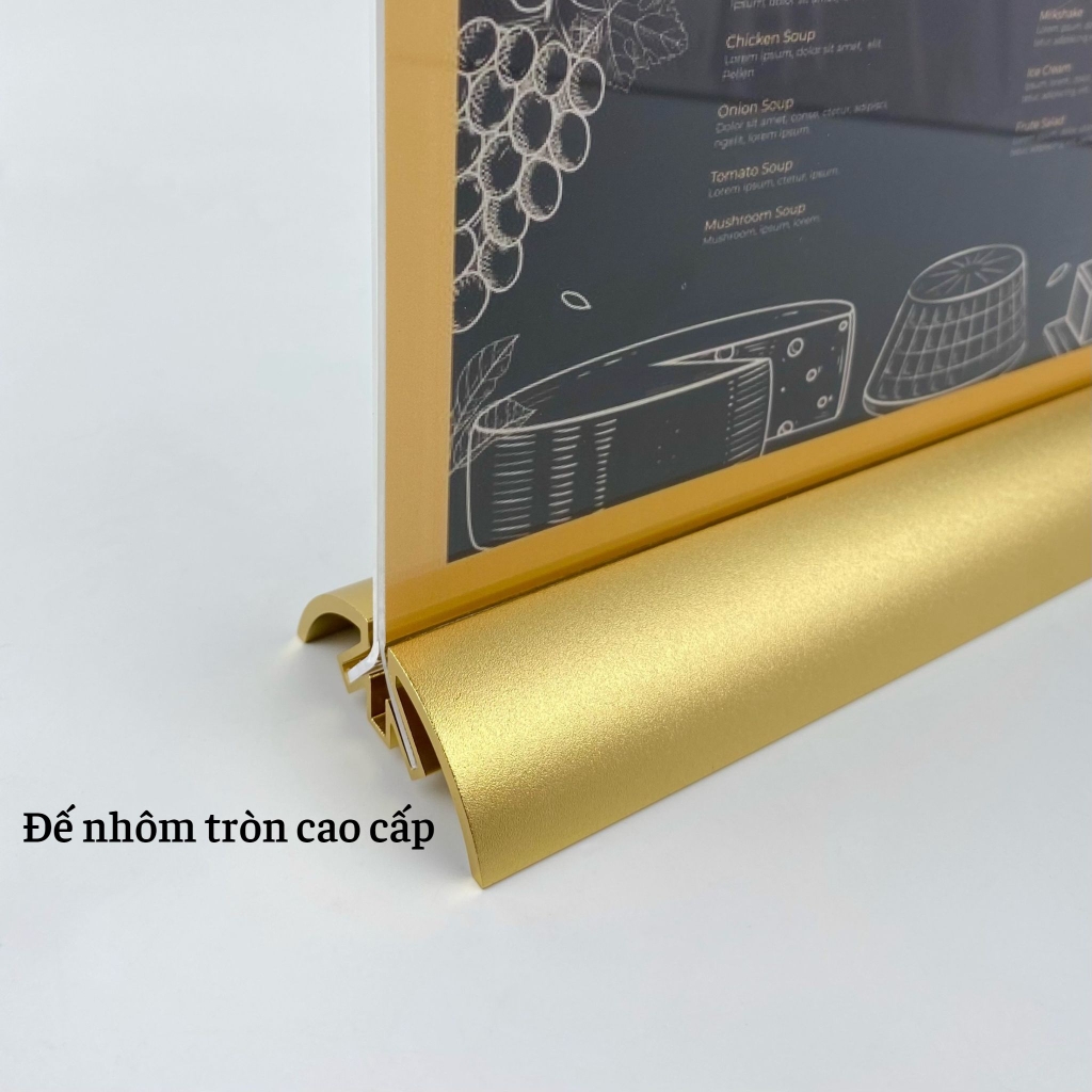 Kệ mica 2 mặt Enter E40 100x150mm đế nhôm cao cấp A6, Kệ menu nhà hàng, Standee mica để bàn, Bảng quét mã QR Code (20)