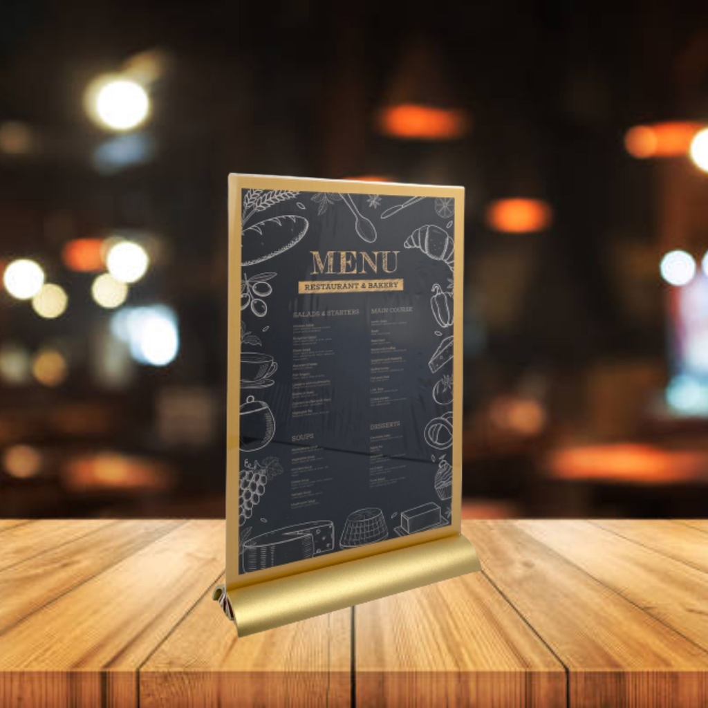 Kệ mica 2 mặt Enter E39 100x210mm đế nhôm cao cấp 1/3 A4, Kệ menu nhà hàng, Standee mica để bàn, Bảng quét mã QR Code (20)