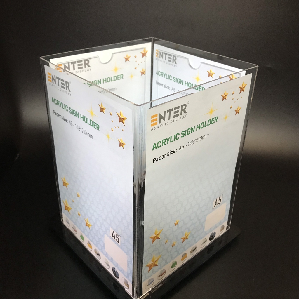 Kệ mica 4 mặt Enter E24C 150x210mm đế xoay (10)