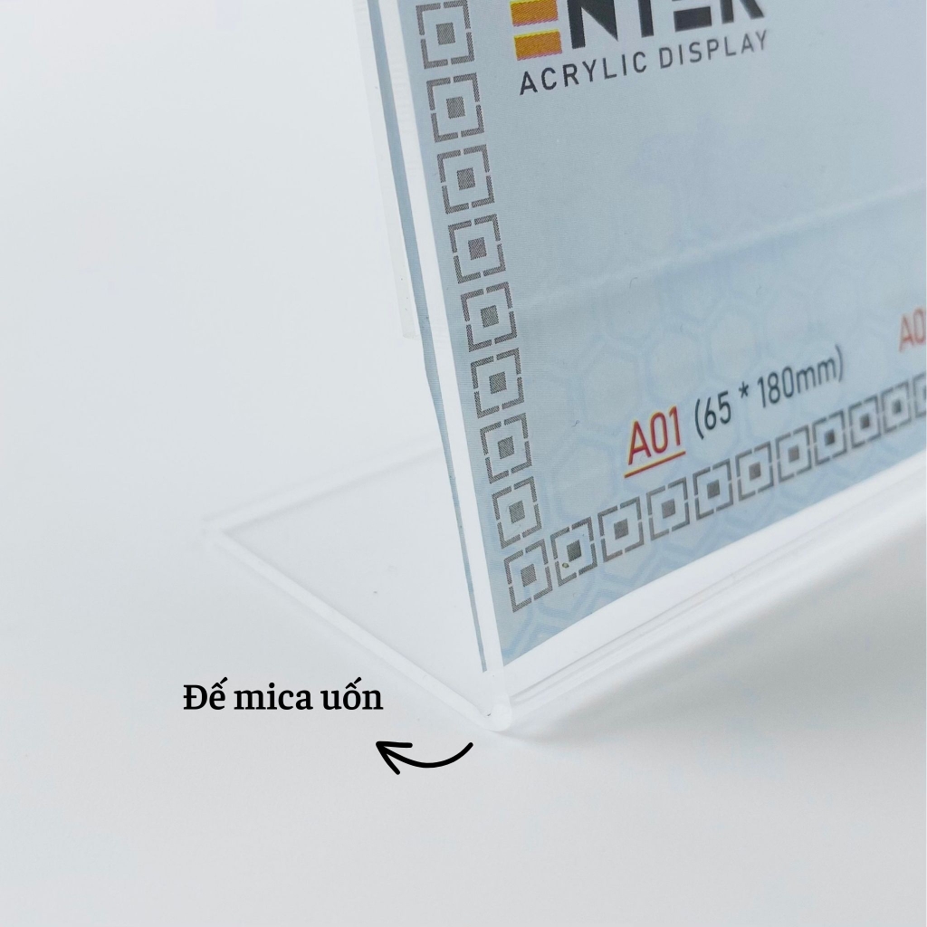 Kệ mica chức vụ 1 mặt Enter A01 180x65mm nhỏ, Biển chức danh, Bảng tên để bàn (20)
