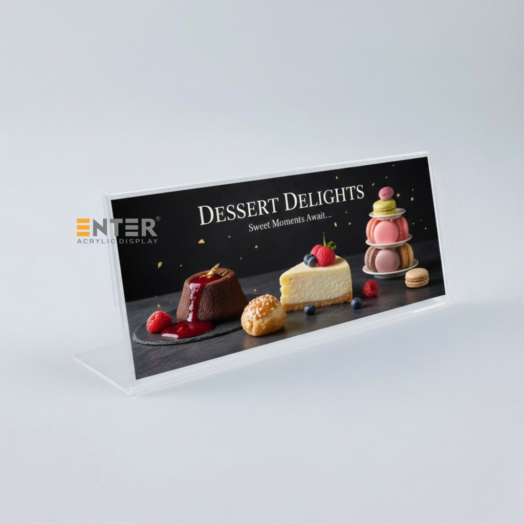 Kệ mica chức vụ 1 mặt Enter A01 180x65mm nhỏ, Biển chức danh, Bảng tên để bàn (20)