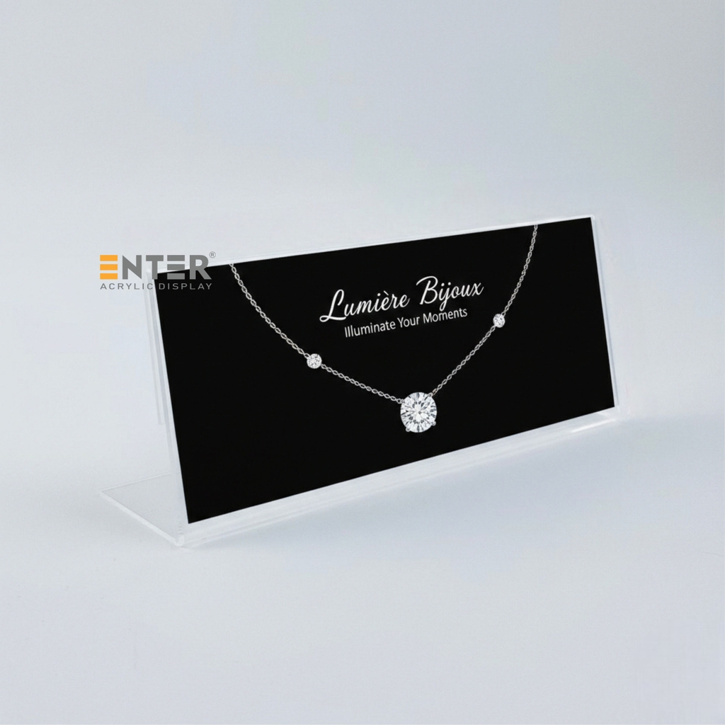 Kệ mica chức vụ 1 mặt Enter A02 240x75mm trung, Biển chức danh, Bảng tên để bàn (20)