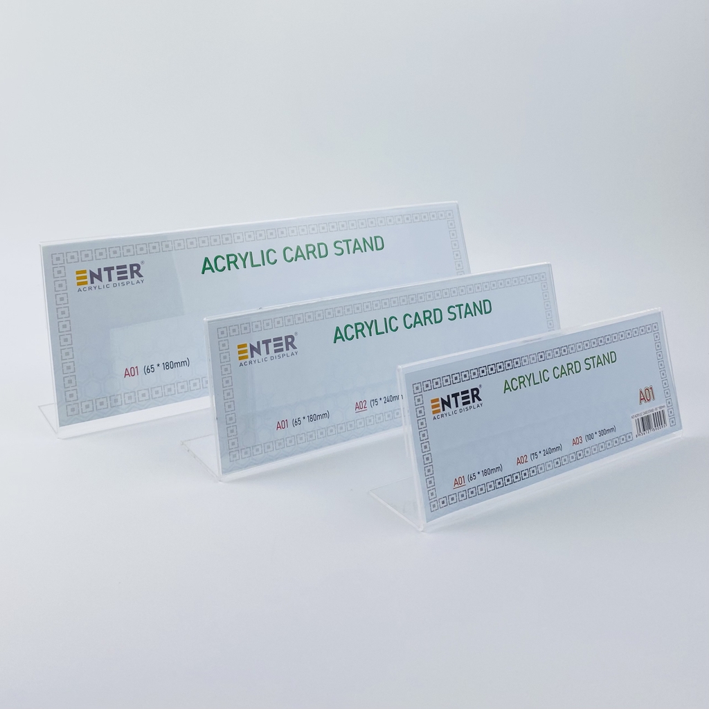 Kệ mica chức vụ 1 mặt Enter A02 240x75mm trung, Biển chức danh, Bảng tên để bàn (20)