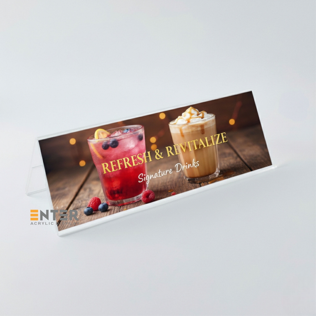 Kệ mica chức vụ 2 mặt Enter A06 300x100mm đại, Biển chức danh, Bảng tên để bàn (20)