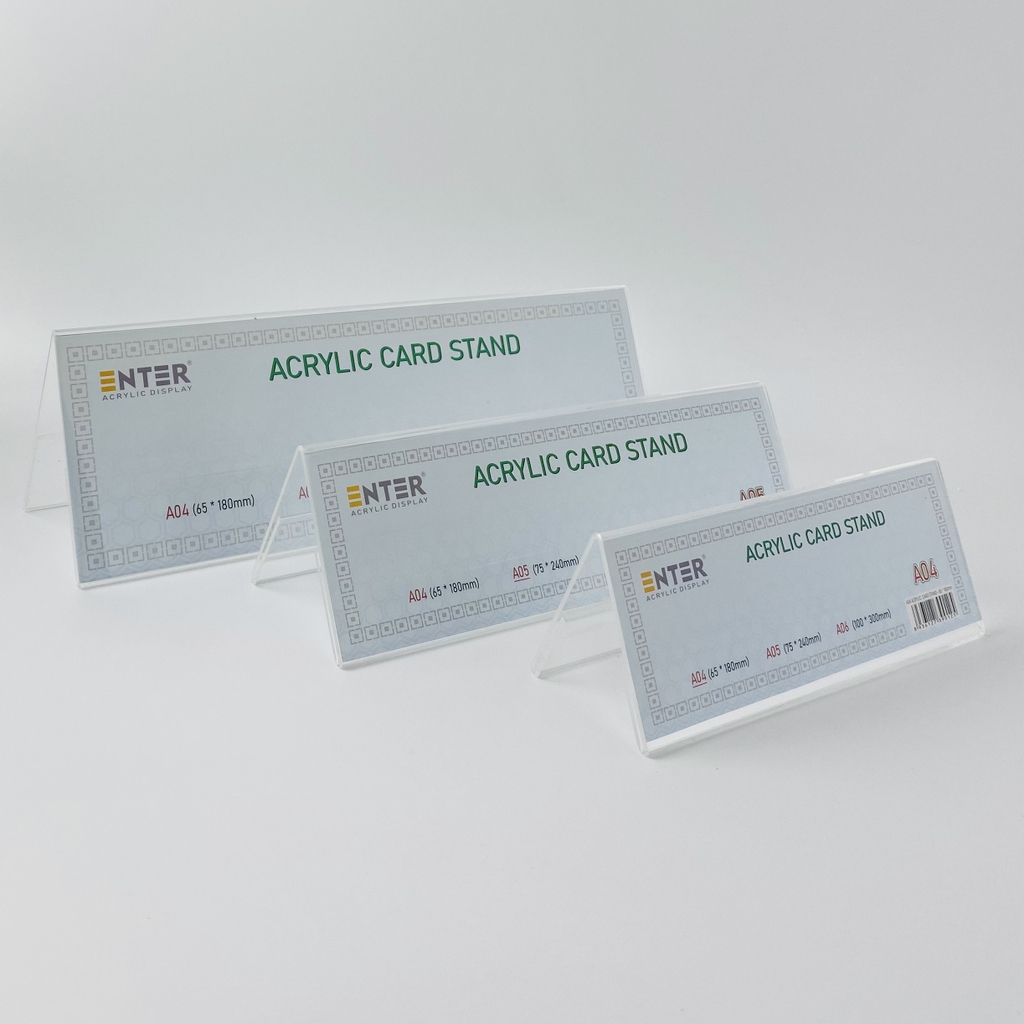 Kệ mica chức vụ 2 mặt Enter A04 180x65mm nhỏ, Biển chức danh, Bảng tên để bàn (20)