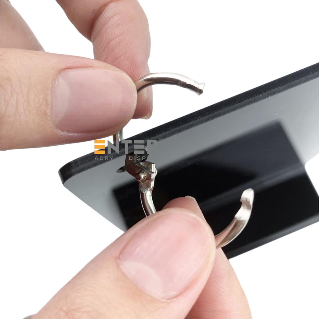 Kệ mica để bàn có khoen bật treo Enter E45 150x210mm A5, Kệ menu nhà hàng khoen lật quảng cáo, Standee mica để bàn, Bảng quét mã QR Code