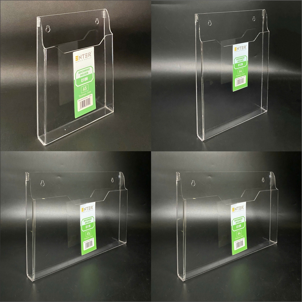 Kệ mica nhiều giấy treo tường Enter C11H 21x15cm A5 ngang, hông 25mm, có hậu mica (20)