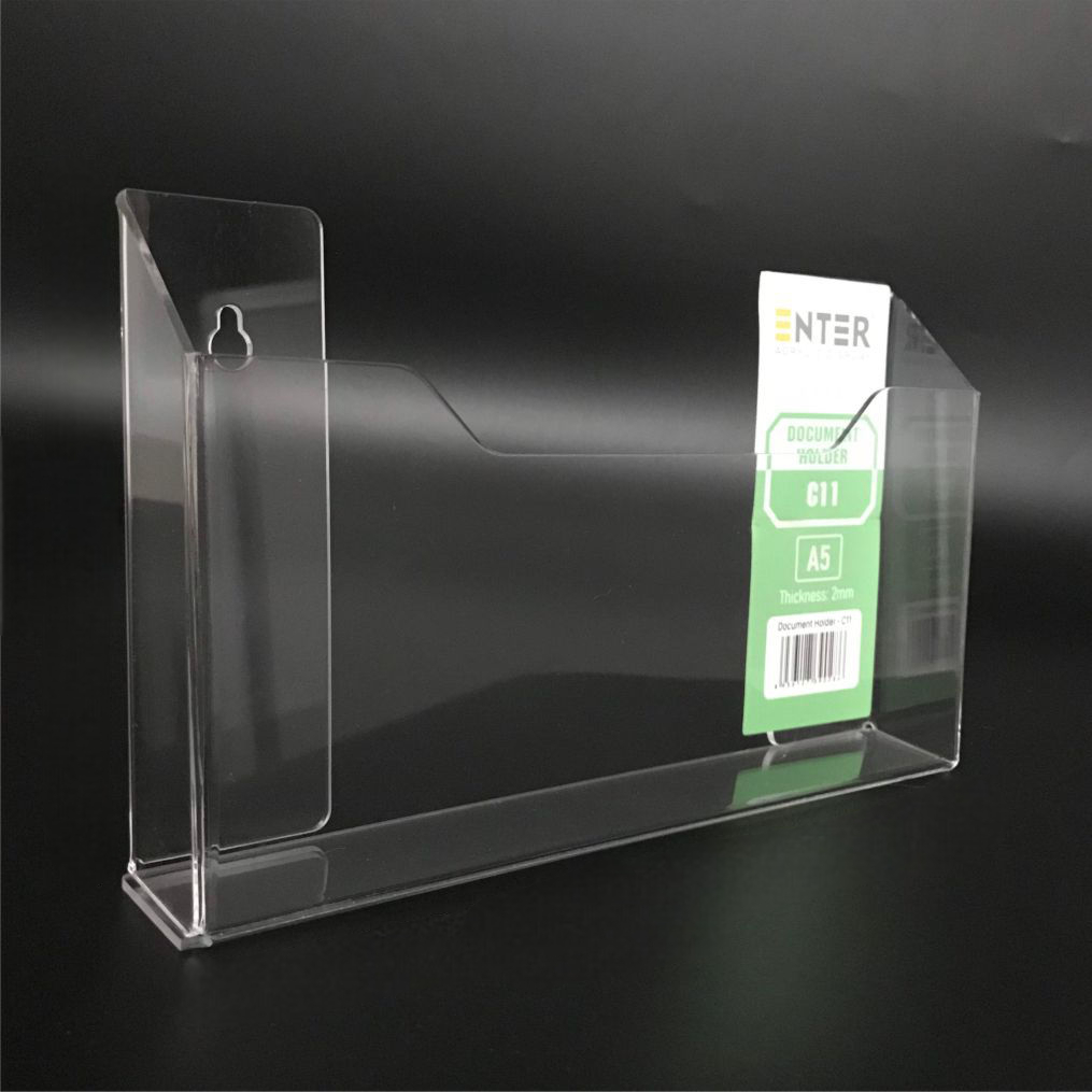Kệ mica nhiều giấy treo tường Enter C11 21x15cm A5 ngang, hông 25mm (20)