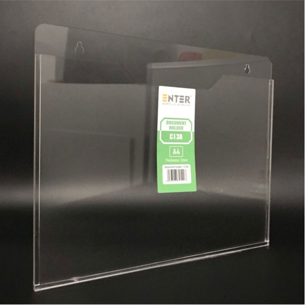 Kệ mica nhiều giấy treo tường Enter C13A 30x21cm A4 ngang, hông 3mm, có hậu mica (20)