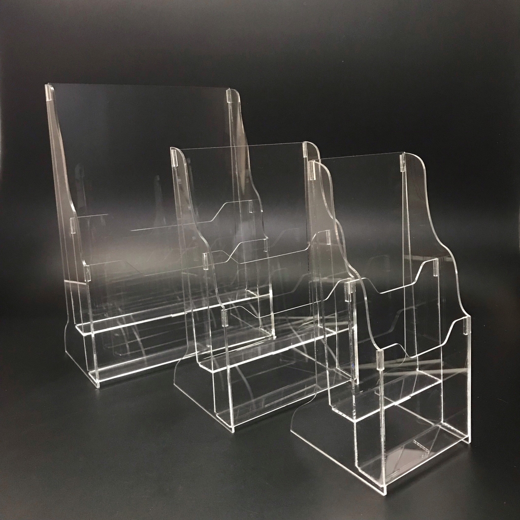 Kệ mica nhiều giấy 2 ngăn Enter C05-3 150x210mm A5 đứng 3mm, Khay đựng giấy, Hộc đựng tờ rơi