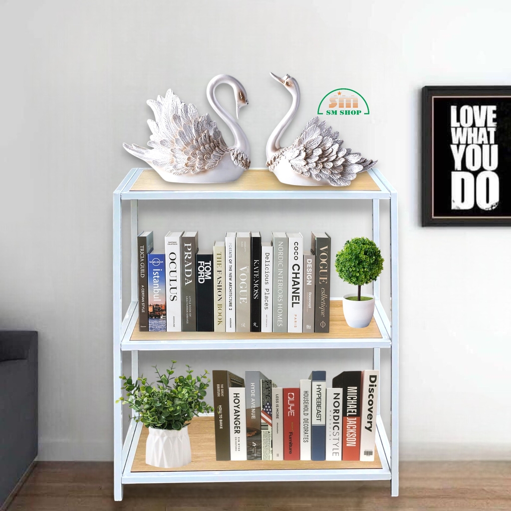 Kệ sắt 3 tầng Enter KG10090-3 100x30x90cm, Kệ đa năng nâng hạ tầng, Kệ sắt tầng gỗ, Giá sắt