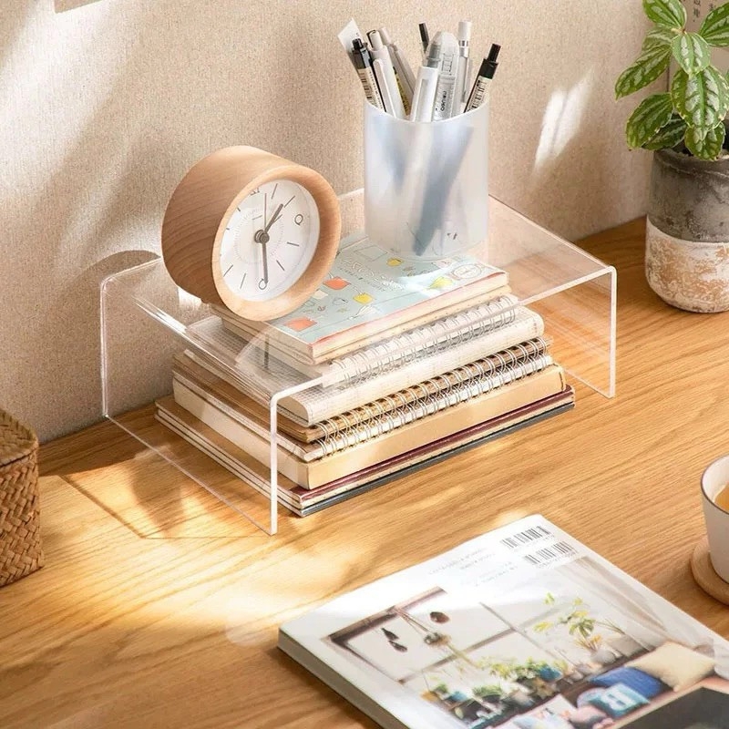 Kệ trưng bày mica 3 mặt uốn Enter TB132 200x80x120mm mica dày 3mm, Kệ livestream, Kệ mica chữ U trong suốt để đồ đa năng (20)