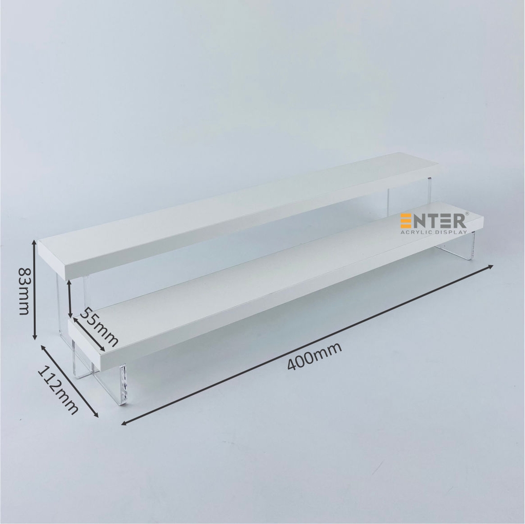 Kệ trưng bày Enter TB214 2 tầng 400x112x83mm, Kệ bậc thang để bàn, Kệ trưng bày nước hoa, mô hình