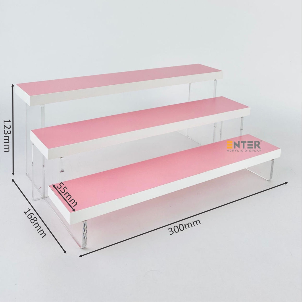 Kệ trưng bày Enter TB313 3 tầng 300x168x123mm, Kệ bậc thang để bàn, Kệ trưng bày nước hoa, mô hình