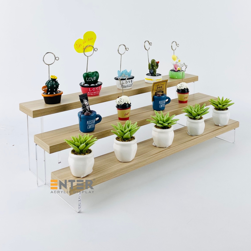 Kệ trưng bày Enter TB314 3 tầng 400x168x123mm, Kệ bậc thang để bàn, Kệ trưng bày nước hoa, mô hình