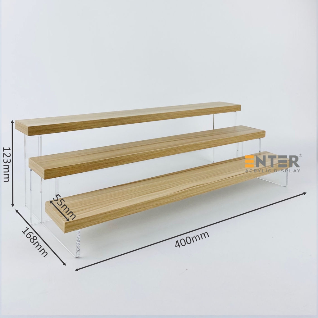 Kệ trưng bày Enter TB314 3 tầng 400x168x123mm, Kệ bậc thang để bàn, Kệ trưng bày nước hoa, mô hình