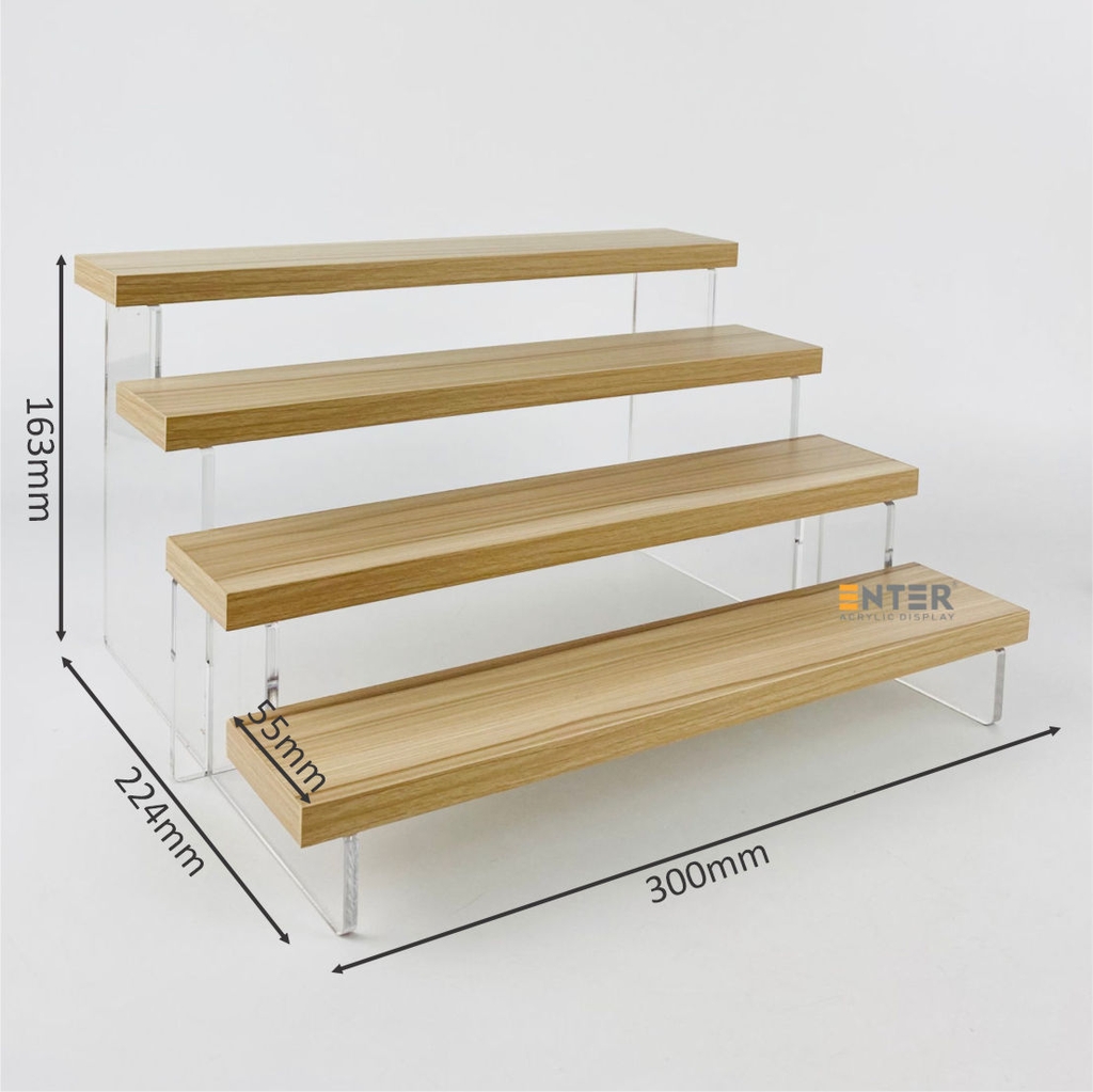 Kệ trưng bày Enter TB413 4 tầng 300x224x163mm, Kệ bậc thang để bàn, Kệ trưng bày nước hoa, mô hình