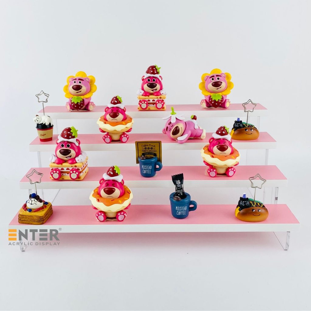 Kệ trưng bày Enter TB414 4 tầng 400x224x163mm, Kệ bậc thang để bàn, Kệ trưng bày nước hoa, mô hình