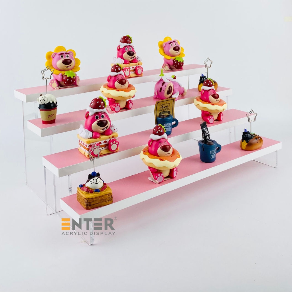 Kệ trưng bày Enter TB414 4 tầng 400x224x163mm, Kệ bậc thang để bàn, Kệ trưng bày nước hoa, mô hình