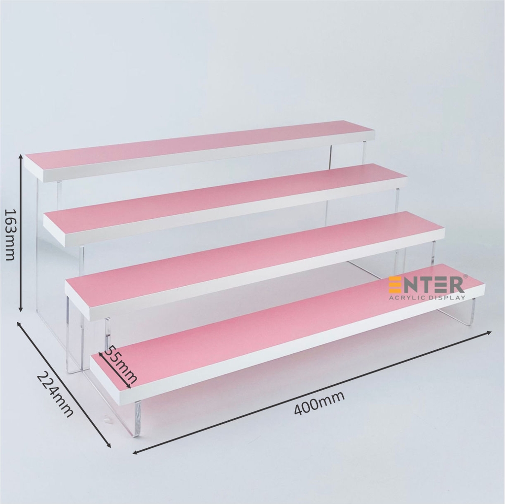 Kệ trưng bày Enter TB414 4 tầng 400x224x163mm, Kệ bậc thang để bàn, Kệ trưng bày nước hoa, mô hình