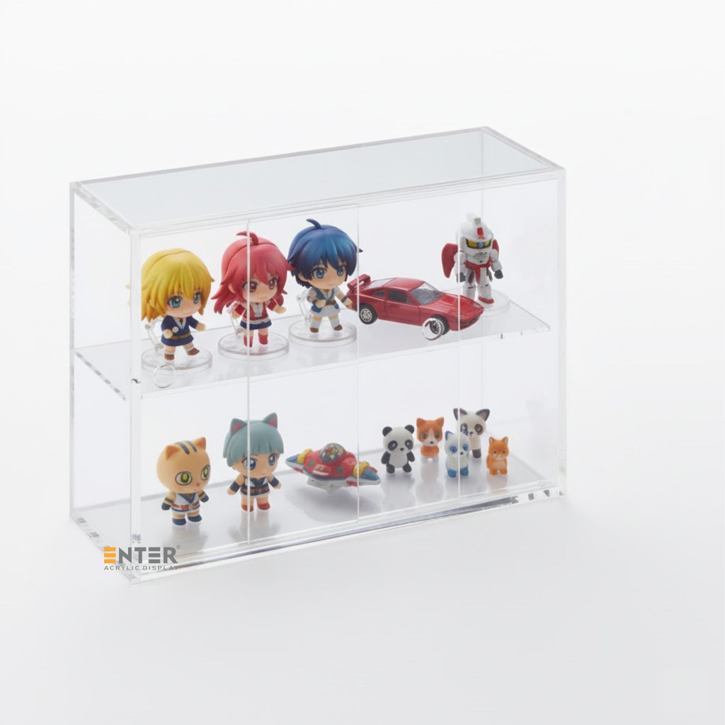 Kệ trưng bày mica Enter TB701 250x85x165mm 2 tầng cửa lùa