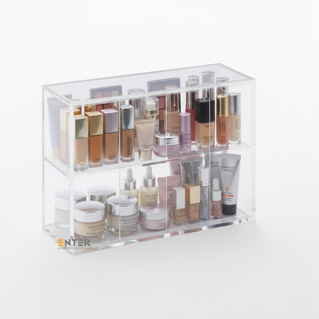 Kệ trưng bày mica Enter TB701 250x85x165mm 2 tầng cửa lùa