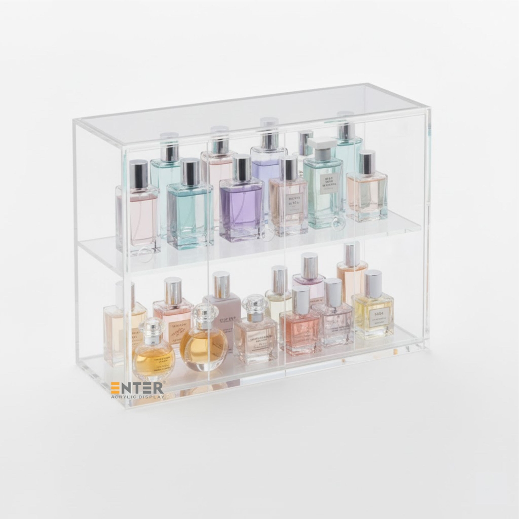 Kệ trưng bày mica Enter TB701 250x85x165mm 2 tầng cửa lùa