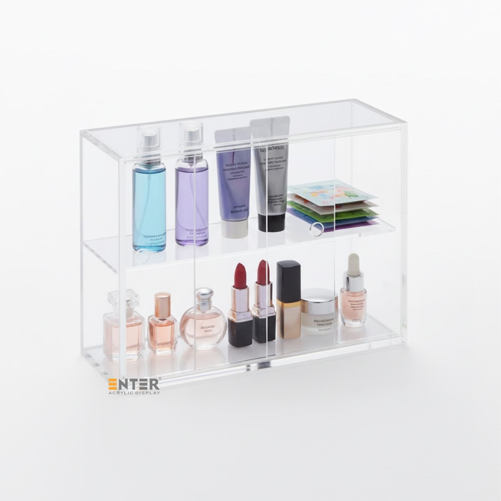 Kệ trưng bày mica Enter TB701 250x85x165mm 2 tầng cửa lùa