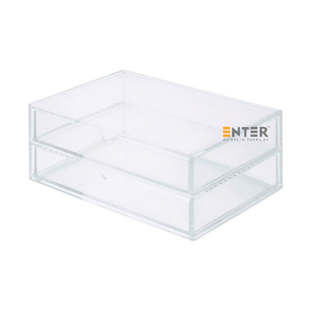 Kệ trưng bày mica Enter TB703 255x170x95mm 2 ngăn cửa kéo, hộc kéo, hộp trang sức