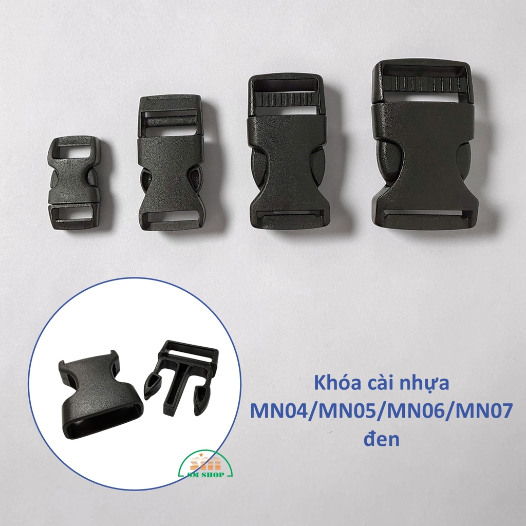 Khóa cài nhựa MN04/MN05/MN06/MN07 đen [100](1000)