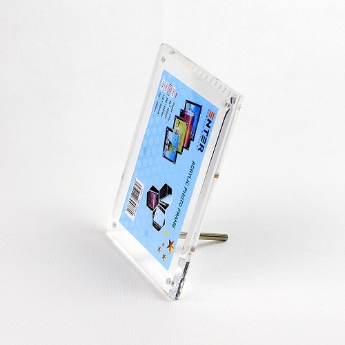 Khung hình mica cao cấp Enter FR01 90x120mm mica 5mmx2, Khung ảnh để bàn chân inox, Khung bằng khen (10)