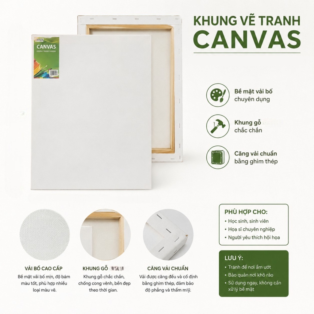 Khung vẽ tranh Canvas Enter CV08 60x80cm