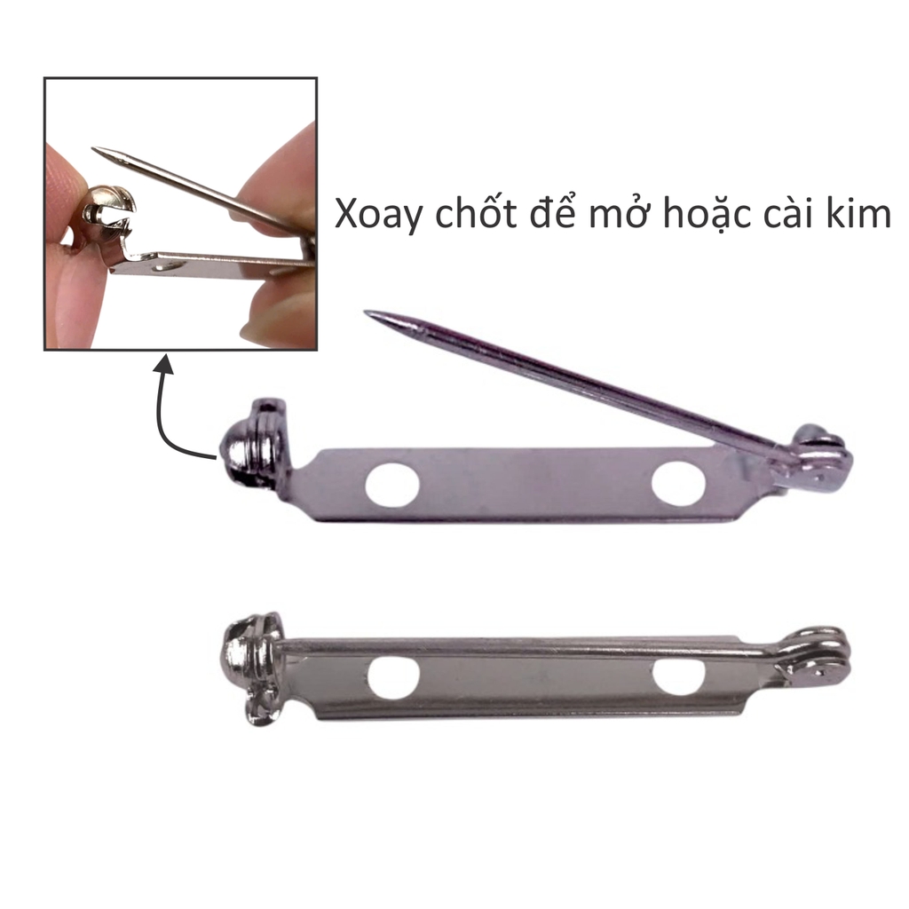 Kim cài inox xoay an toàn K004N 30mm cao cấp [50] (1000)