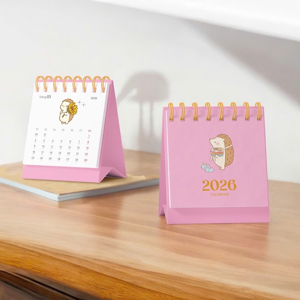 Lịch bàn LL 2026 9x10.7cm, Lịch để bàn, Lịch tam giác