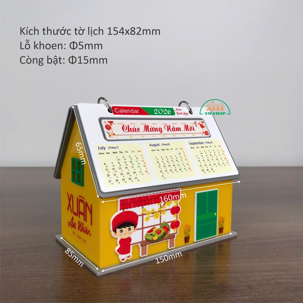 Lịch để bàn ngôi nhà 2026