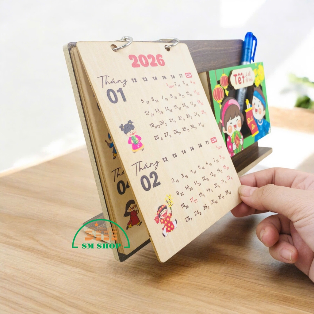 Lịch gỗ để bàn BM