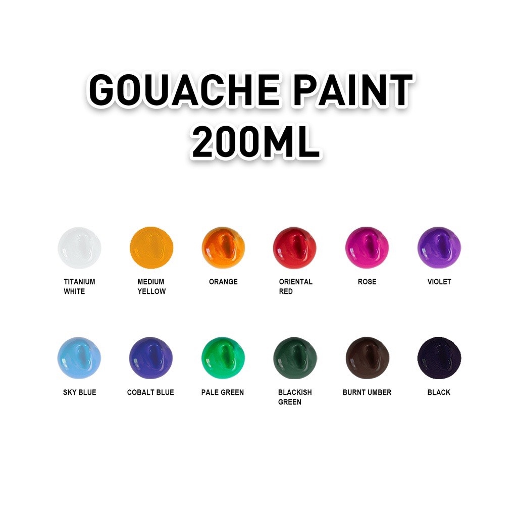 Màu vẽ Himi Gouache 200ml (12)