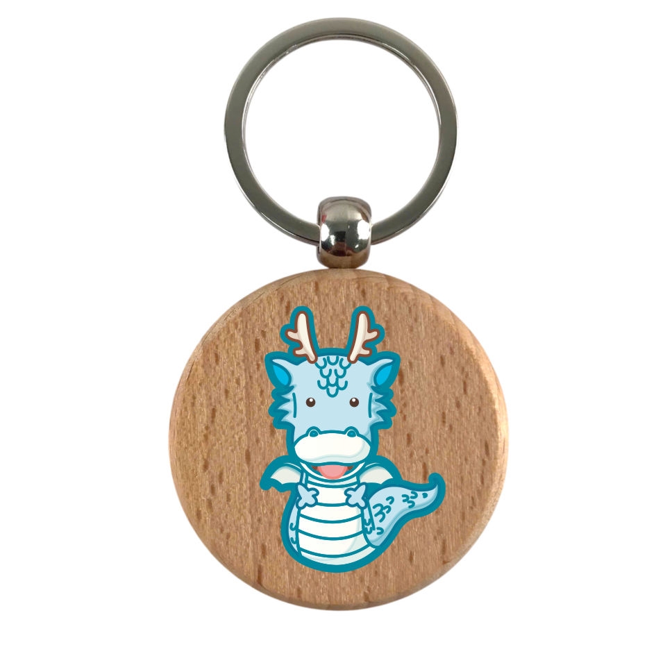 Móc khóa MK054, Móc khoá gỗ tròn, Phôi móc khoá