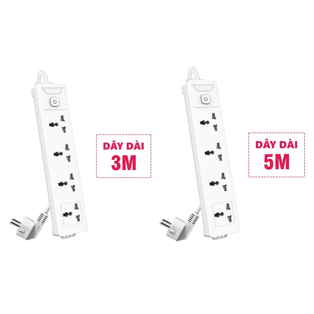 Ổ cắm điện Deli 4 lỗ