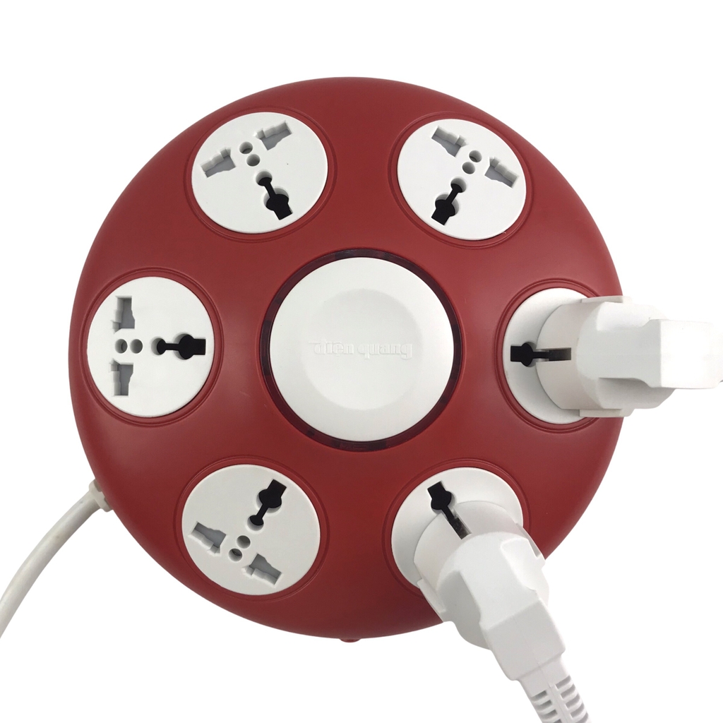 Ổ cắm điện ĐQ ĐQ ESK 2R 106 6 lỗ 3 chấu dây 2m