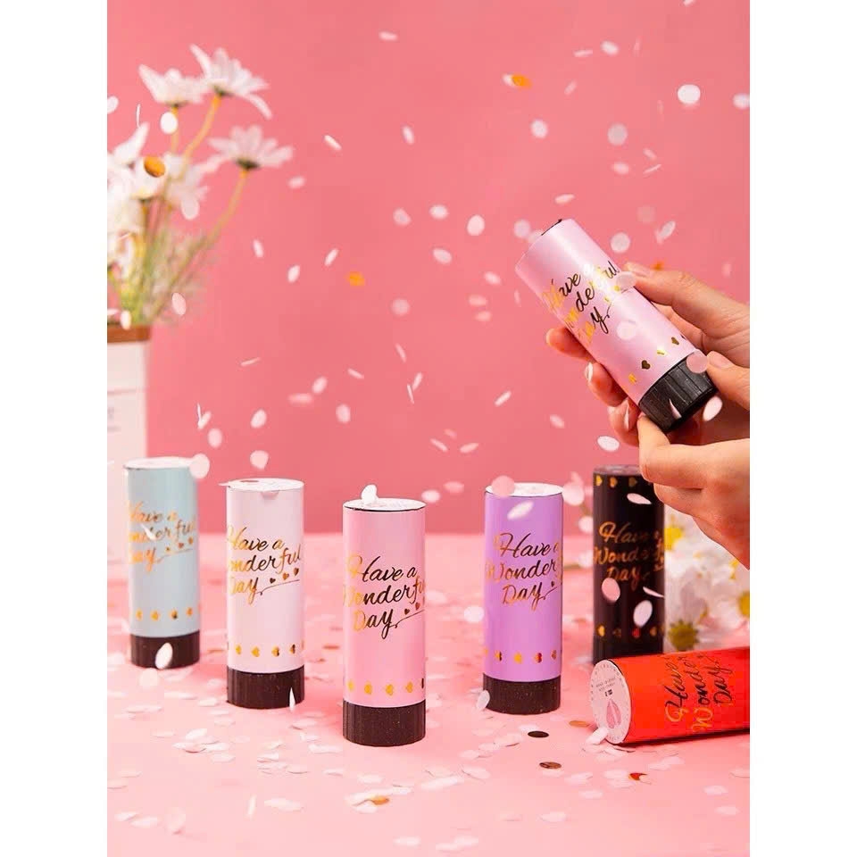 Pháo giấy kim tuyến 1 màu 10cm