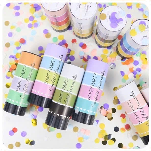 Pháo giấy kim tuyến 1 màu 10cm