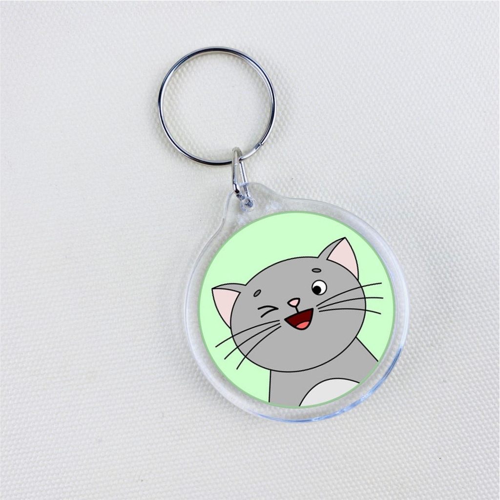 Phôi móc khóa mica MK043 Φ38mm [50] (100)