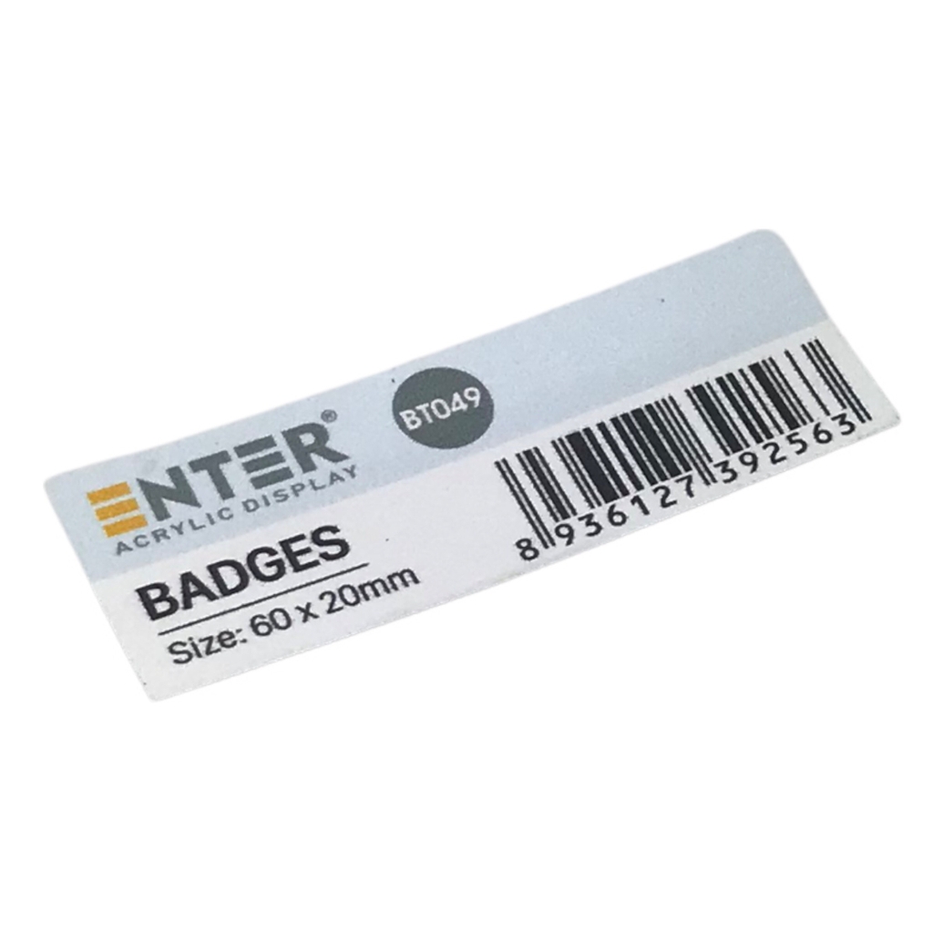Phôi thẻ tên inox Enter BT048 / BT049 60x20mm vàng xước (10,50)